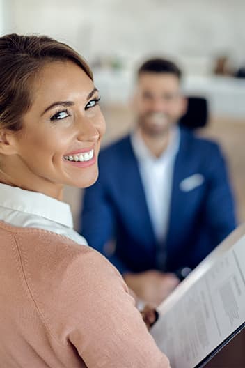 a woman working on her computer